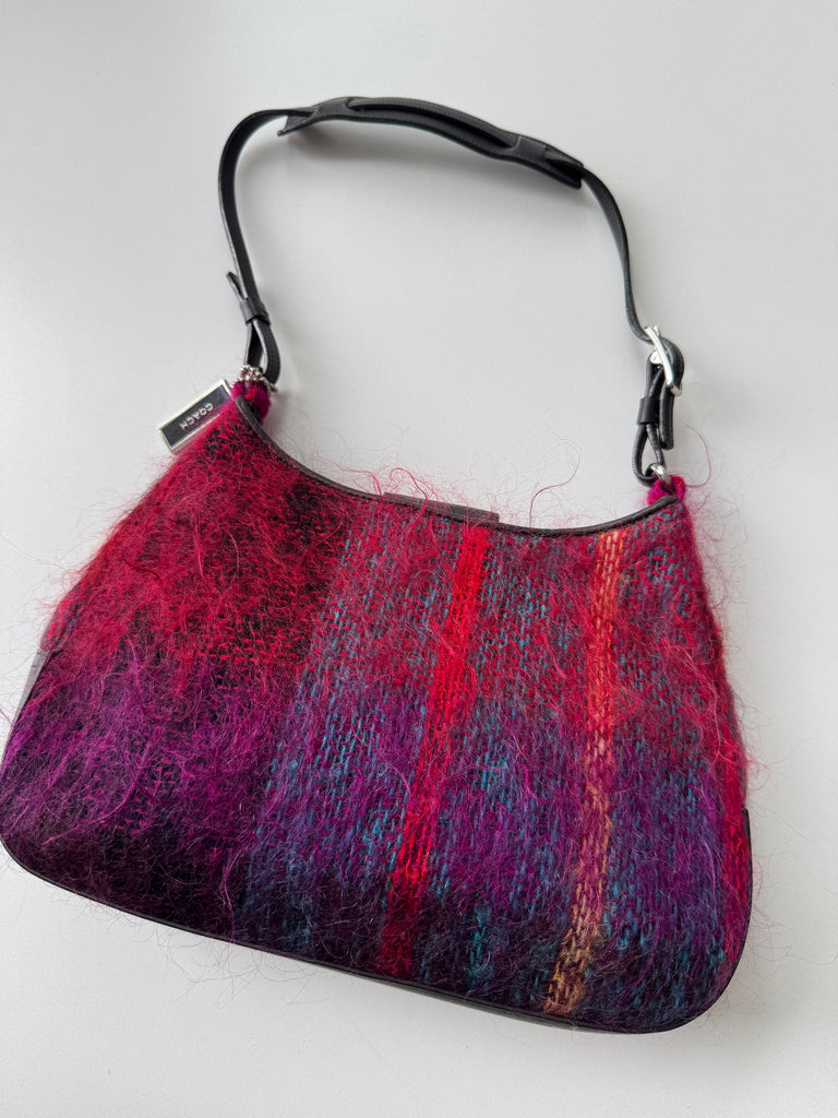 Coach mohair and leather purse