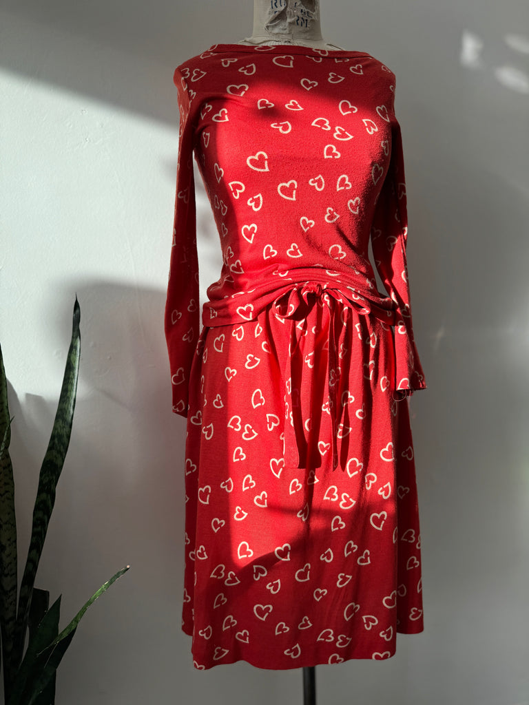 1970’s DVF heart print 2 pc set