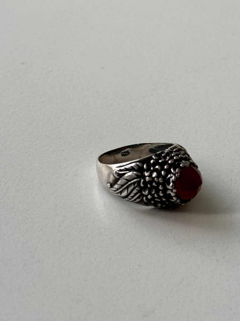 Carnelian and sterling ring 6.5