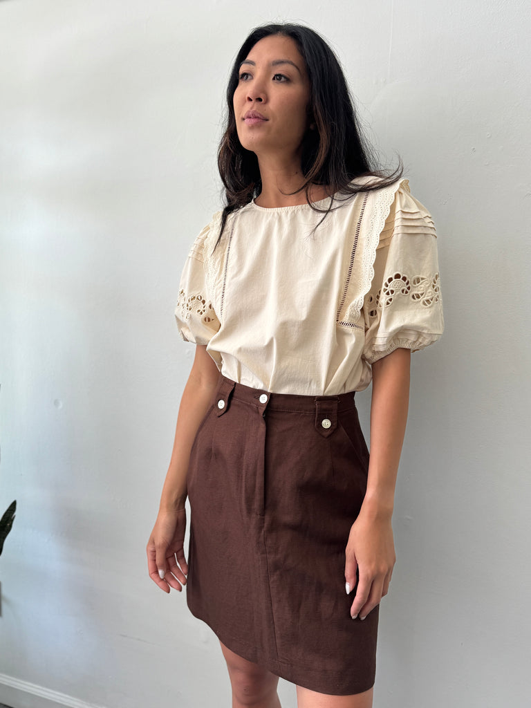 Giorgio Sant Angelo Brown linen skirt waist “27”
