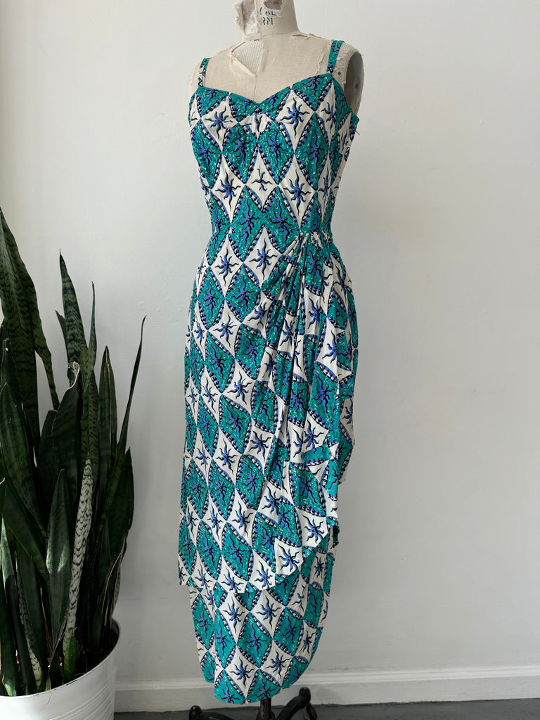 Vintage 1950’s print with sequins Dress