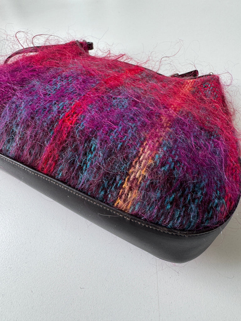 Coach mohair and leather purse