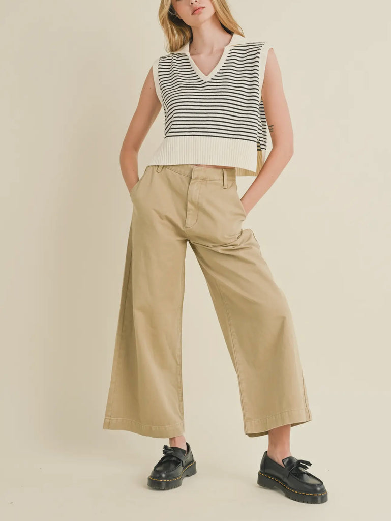 Wide legged cotton pants