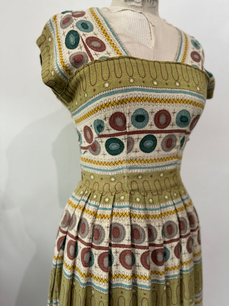 Late 1940’s printed vintage dress