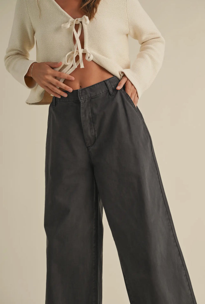 Wide legged cotton pants