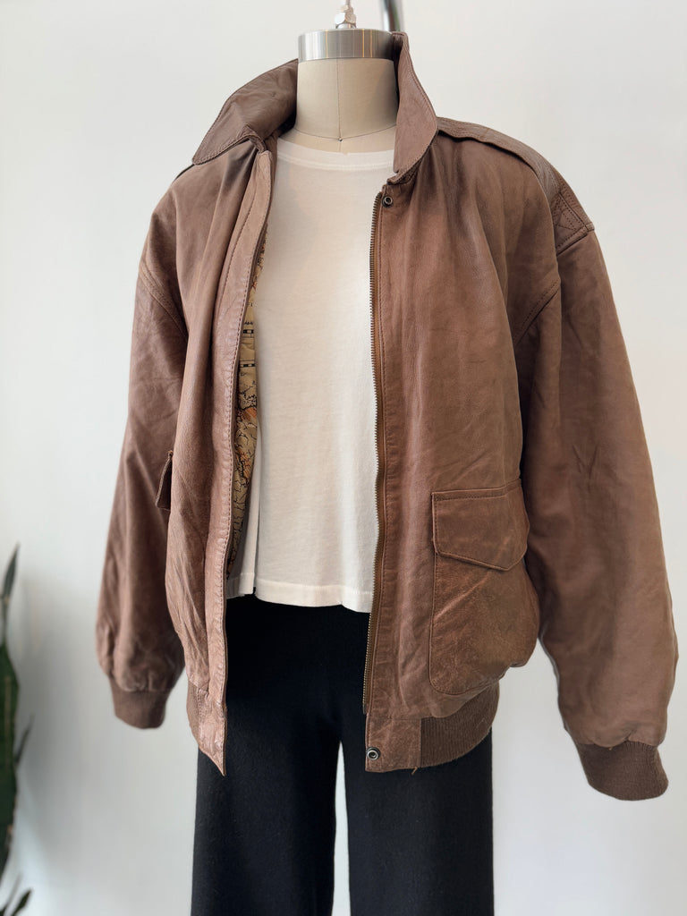 Vintage soft brown leather jacket