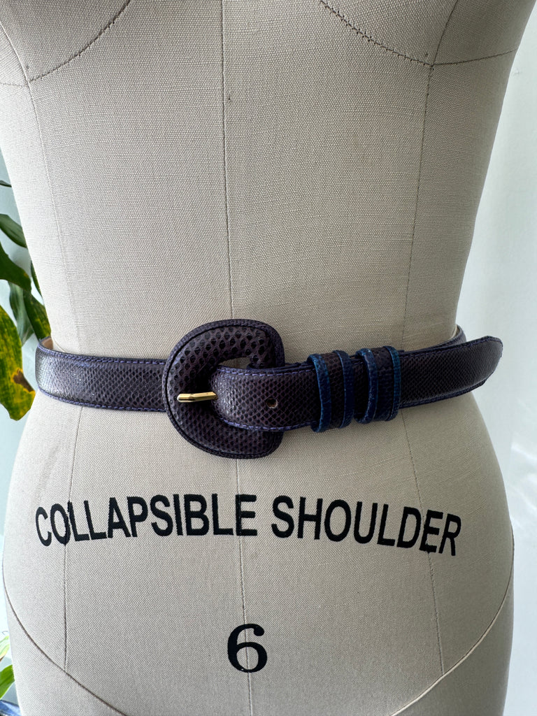 Snakeskin + leather belt