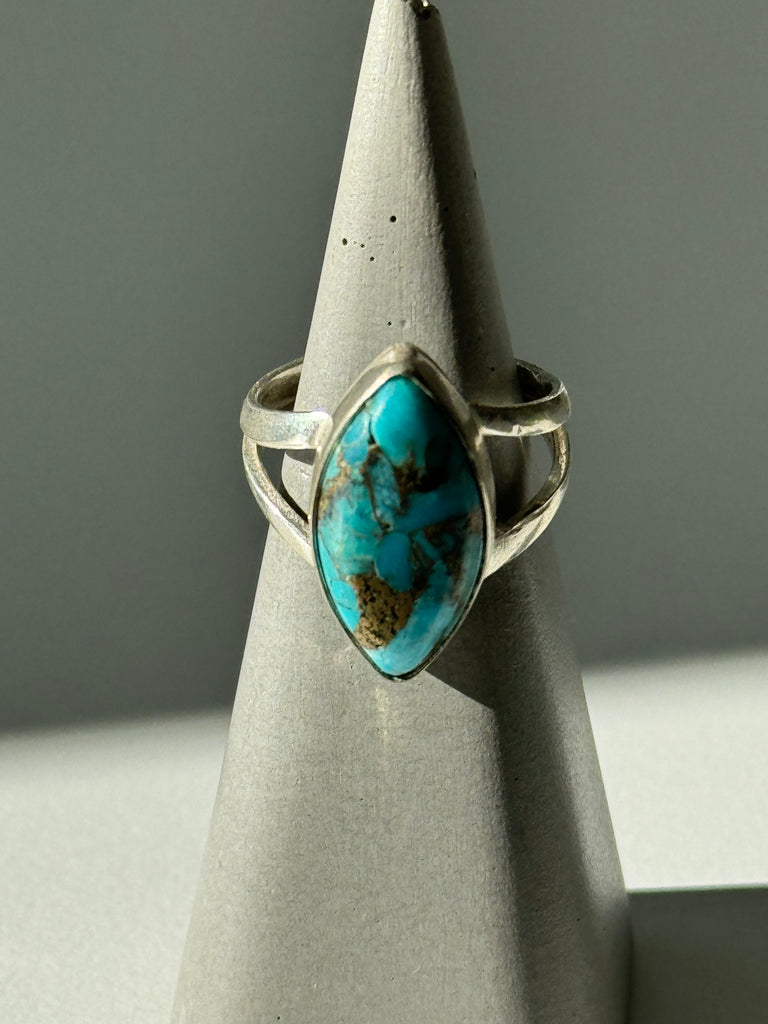 Turquoise and sterling silver ring size 7.5