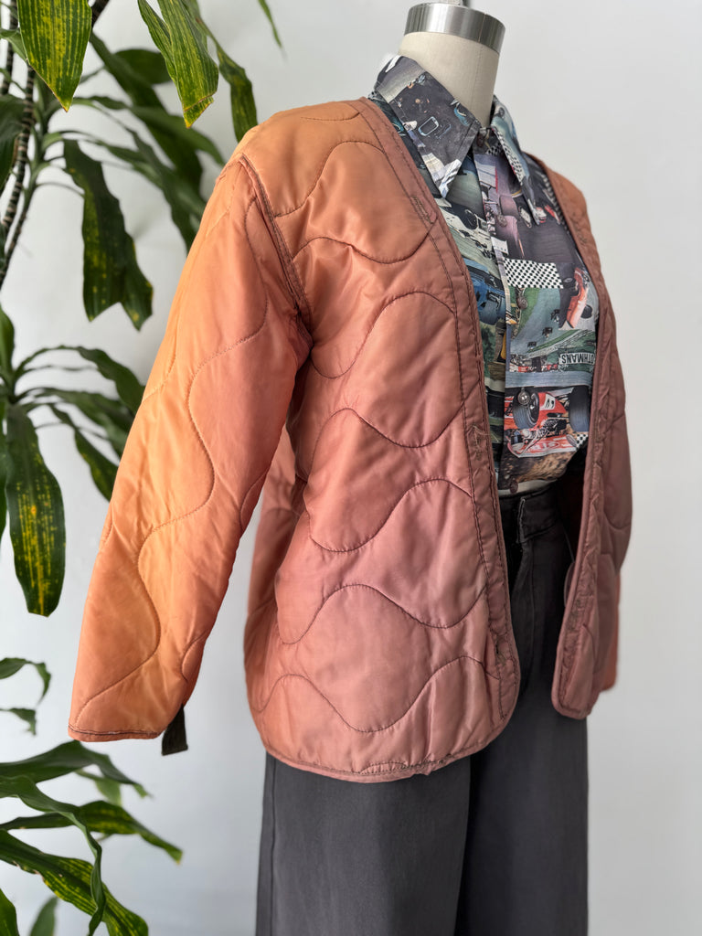 Ombré vintage quilted liner jacket