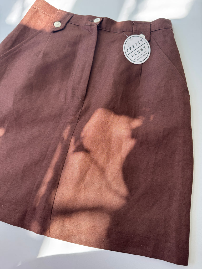 Giorgio Sant Angelo Brown linen skirt waist “27”