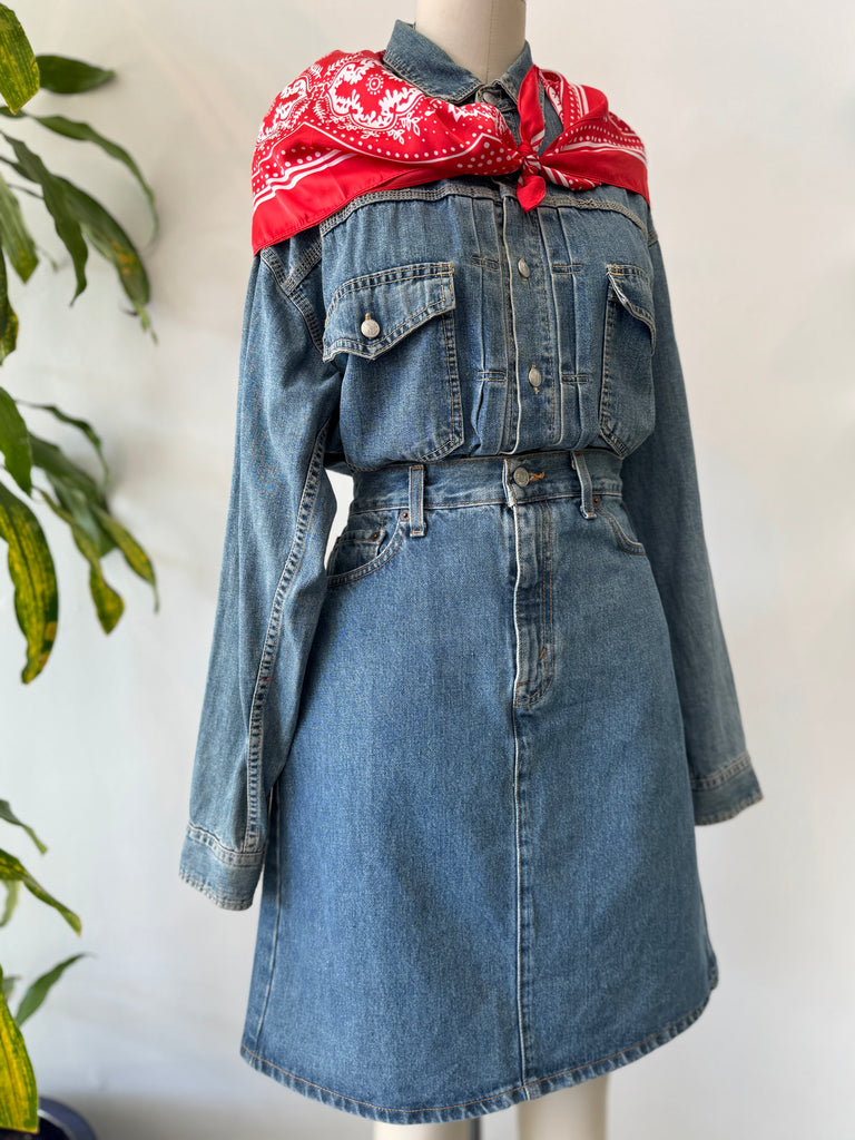 Vintage denim button up top