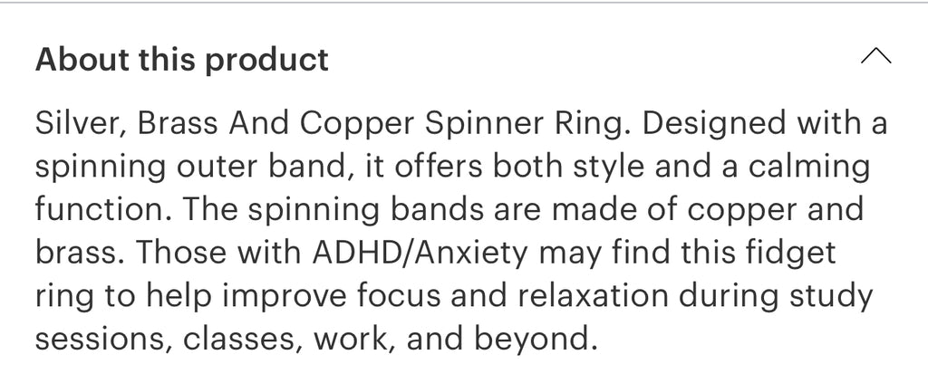 Silver, brass and copper fidget ring size 7