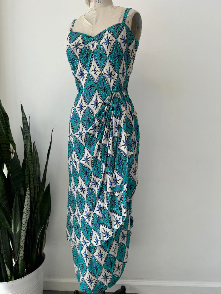 Vintage 1950’s print with sequins Dress