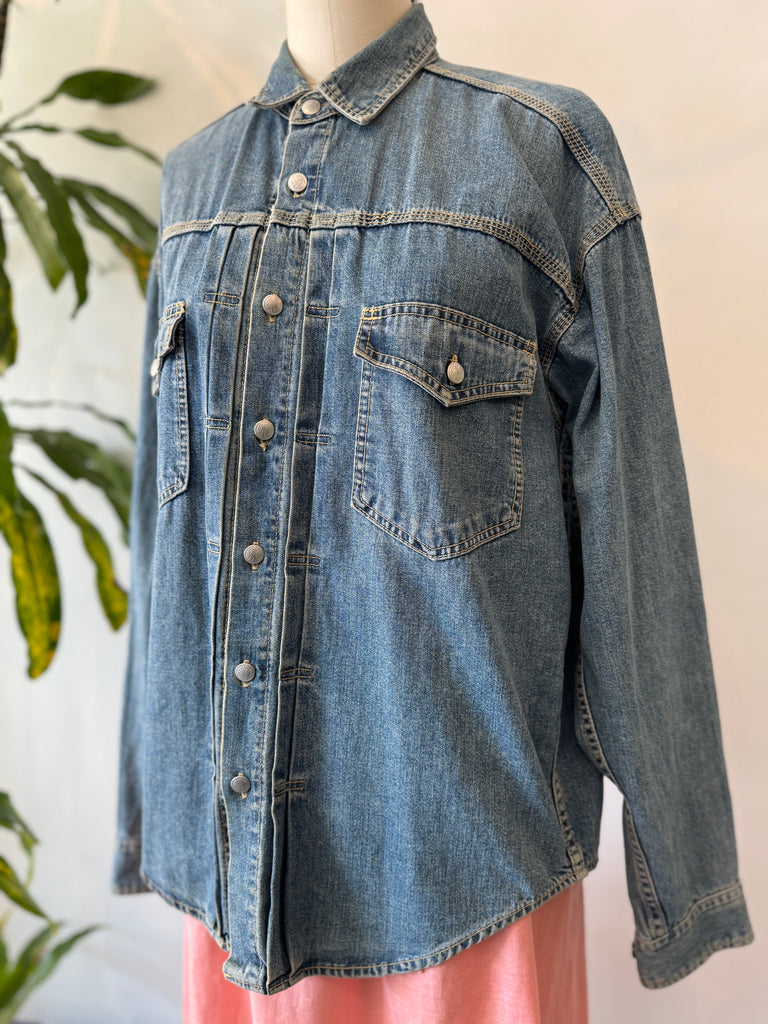 Vintage denim button up top