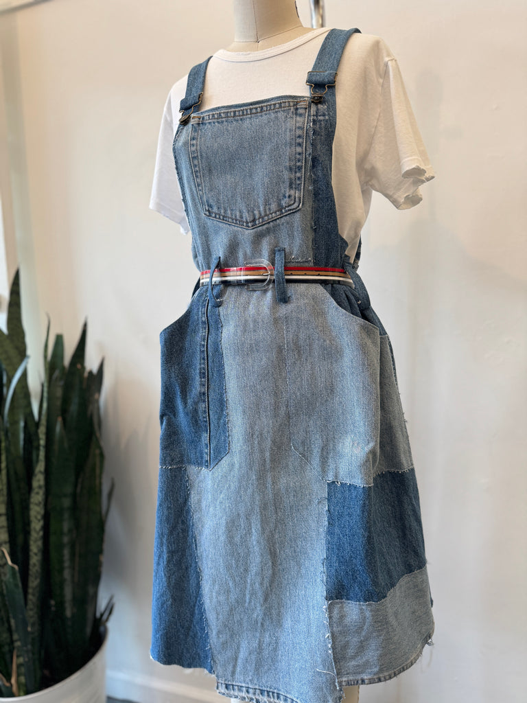 Handmade denim patchwork dress