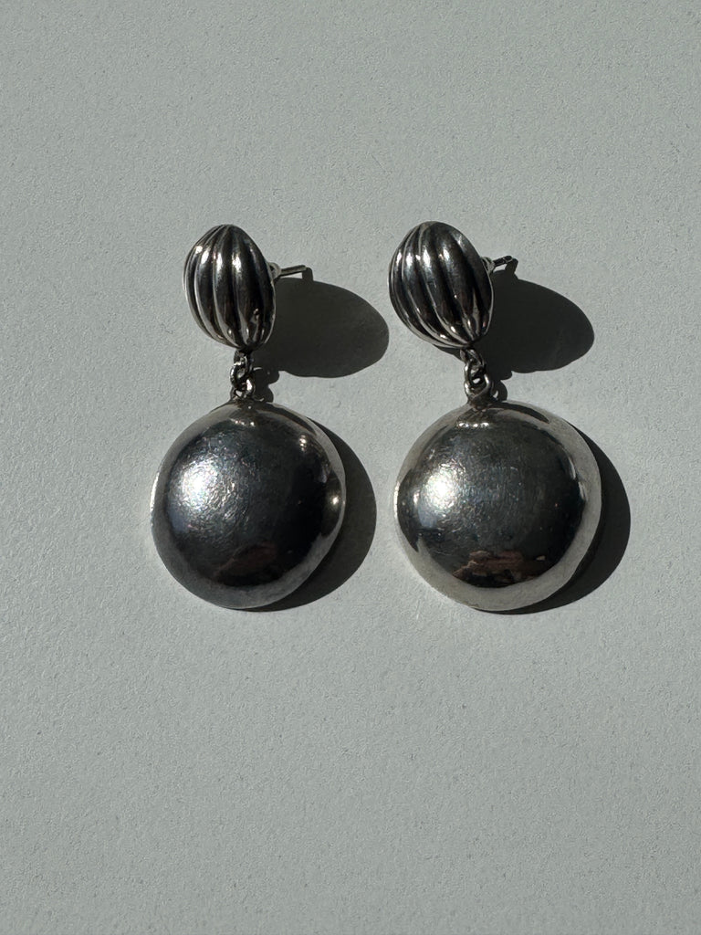 Double circle earrings juxtaposed top sterling silver