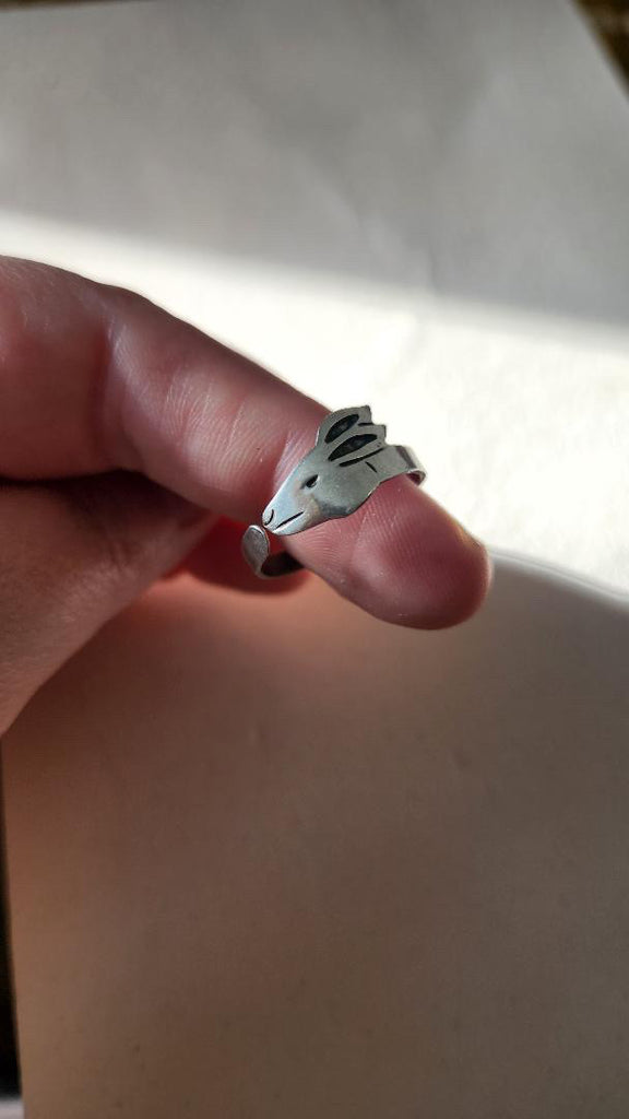 Vintage Sterling animal ring size multi open size