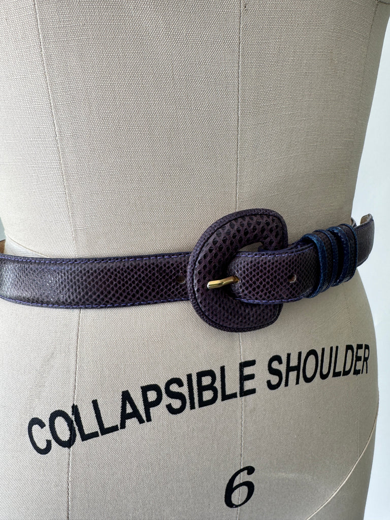 Snakeskin + leather belt