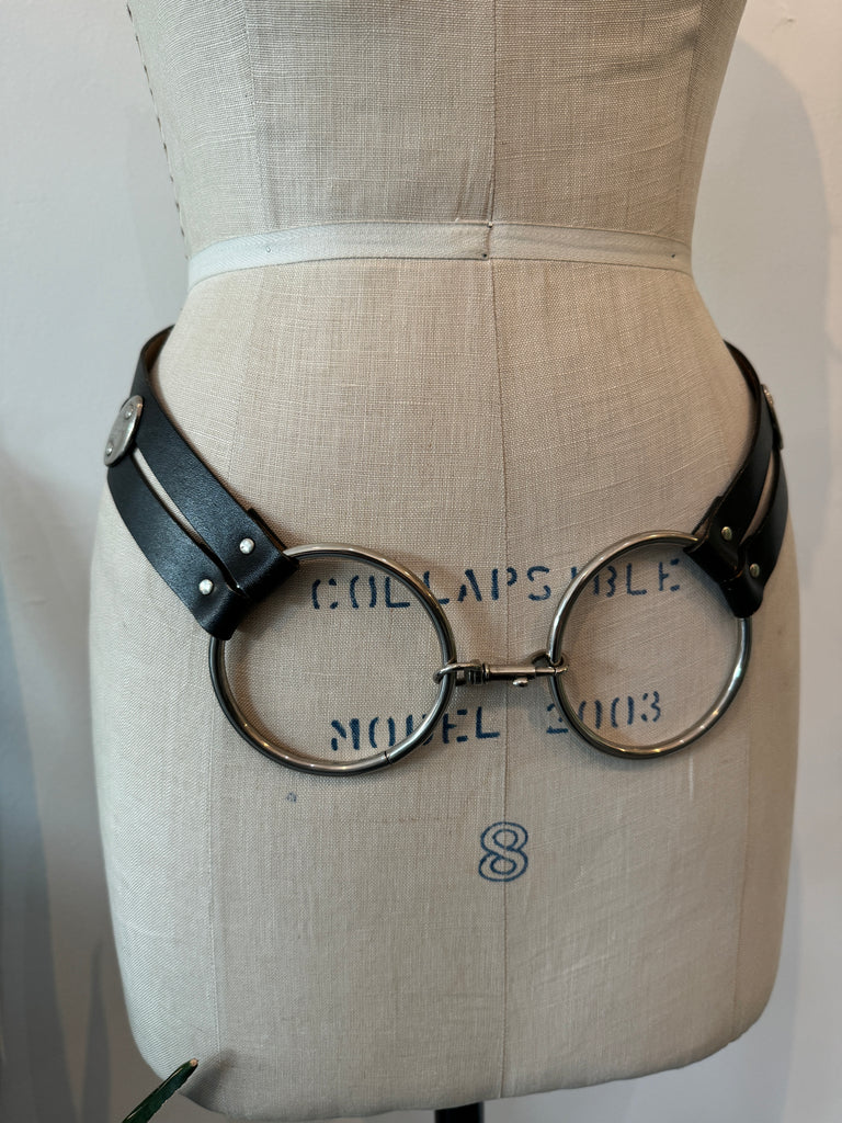 Vintage leather and metal Belt