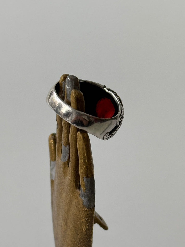 Carnelian and sterling ring 6.5