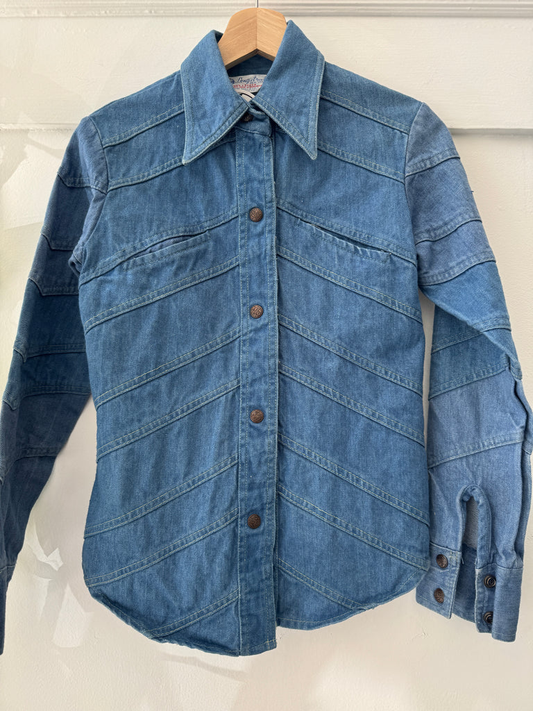 1970’s denim button up top