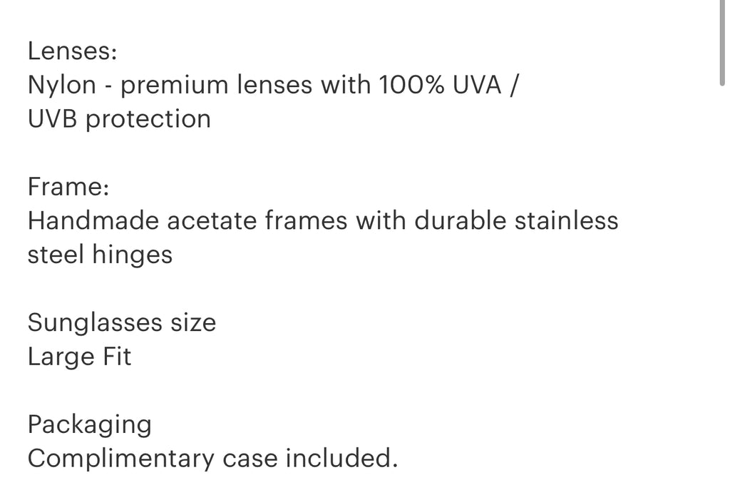 Charolette Fryers sunglasses