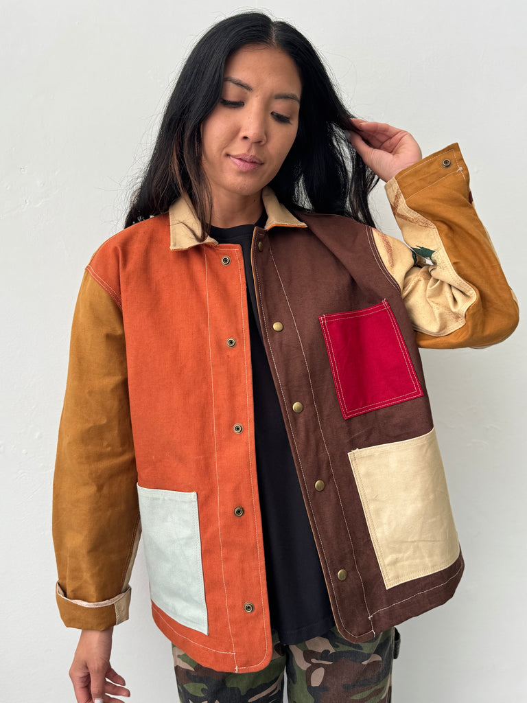 Handmade upcycled patchwork chore coat
