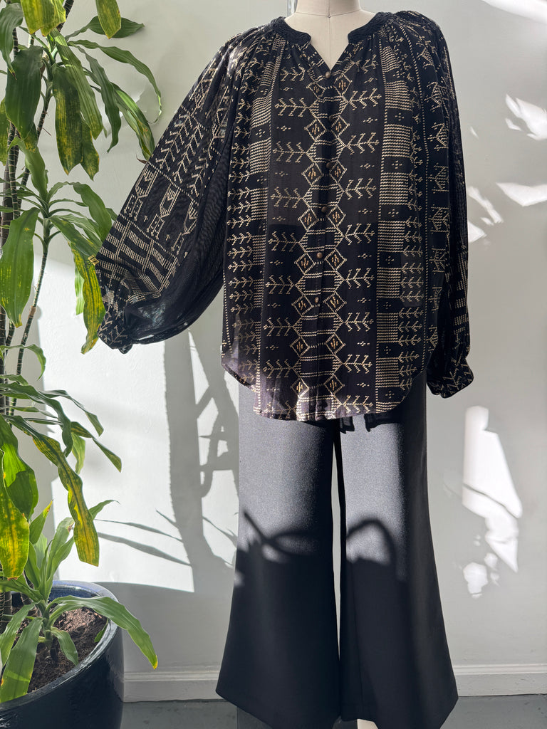 New Romantics mesh and hand painted top