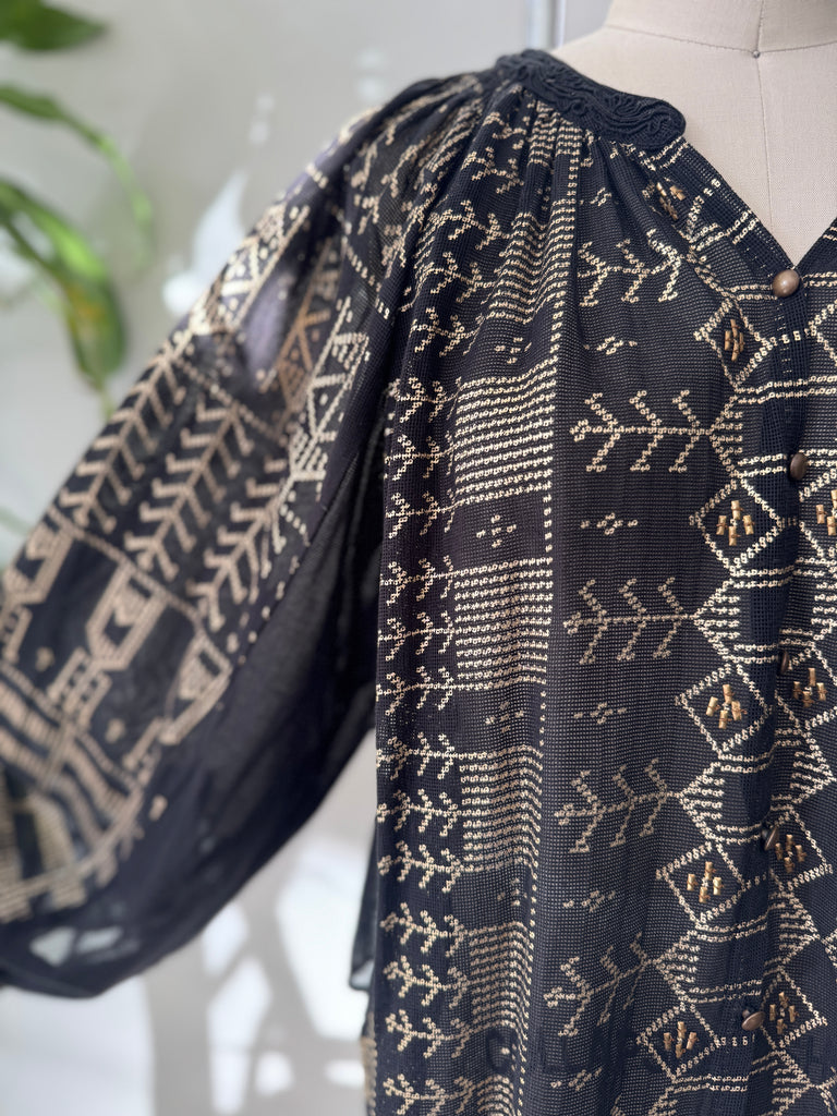 New Romantics mesh and hand painted top