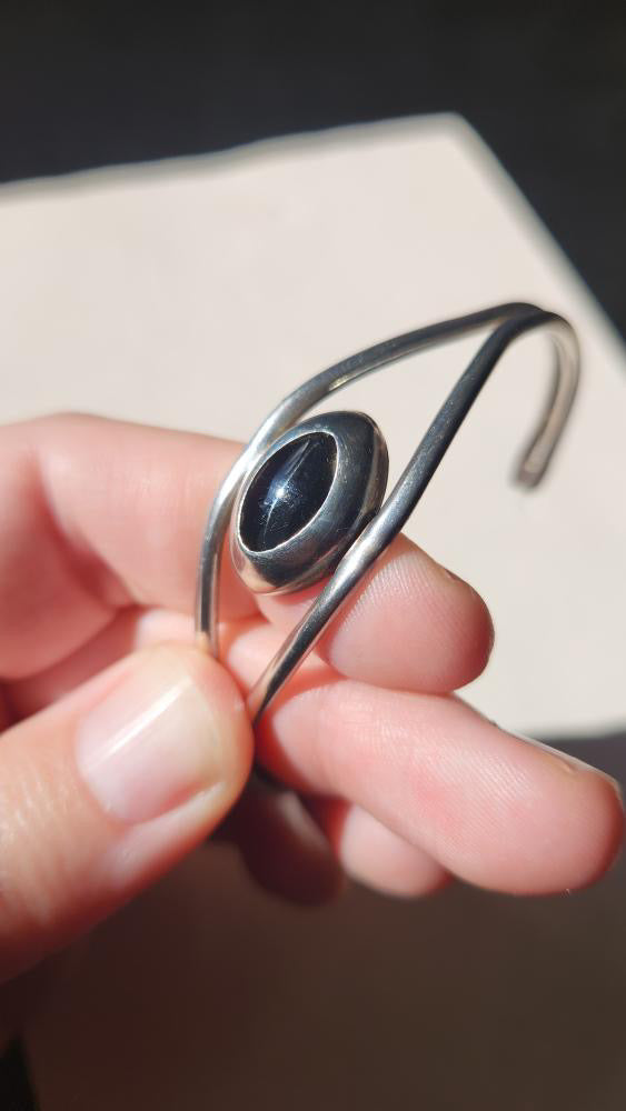 Sterling onyx evil eye bracelet
