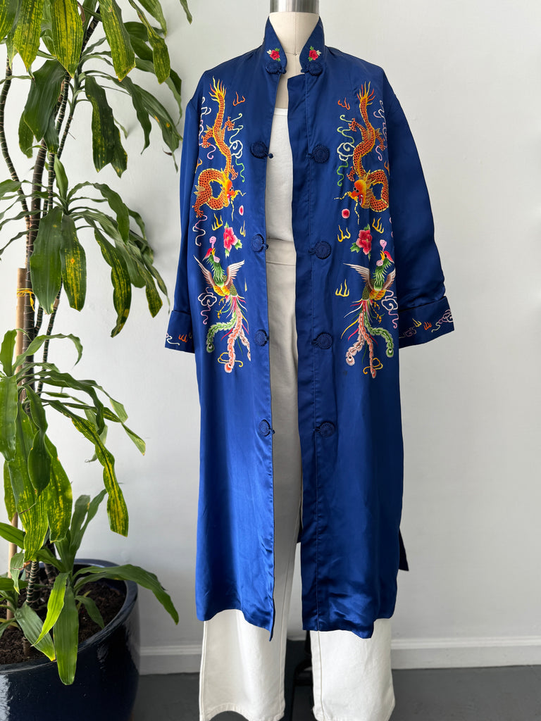 Vintage silk embroidered outerwear
