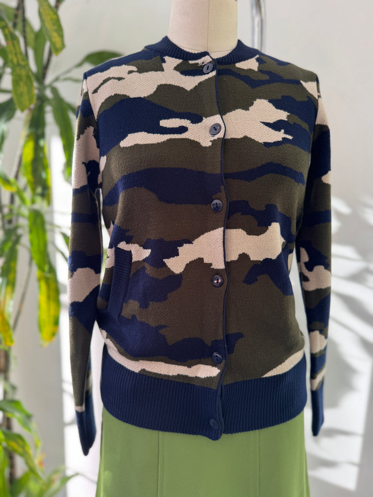 Camo knit cardigan