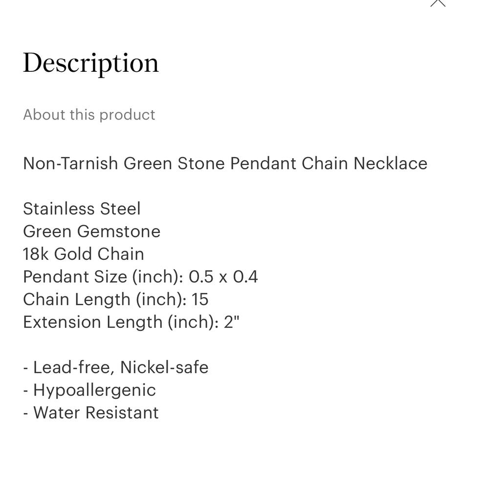 Green stone necklace