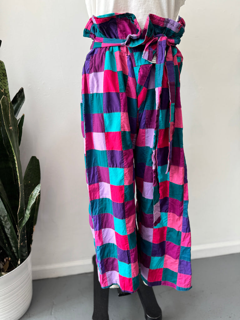 Vintage wrap handmade patchwork pants “24-38”