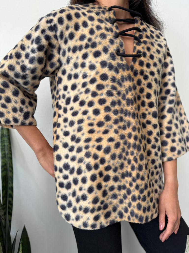 Vintage textured animal print Top