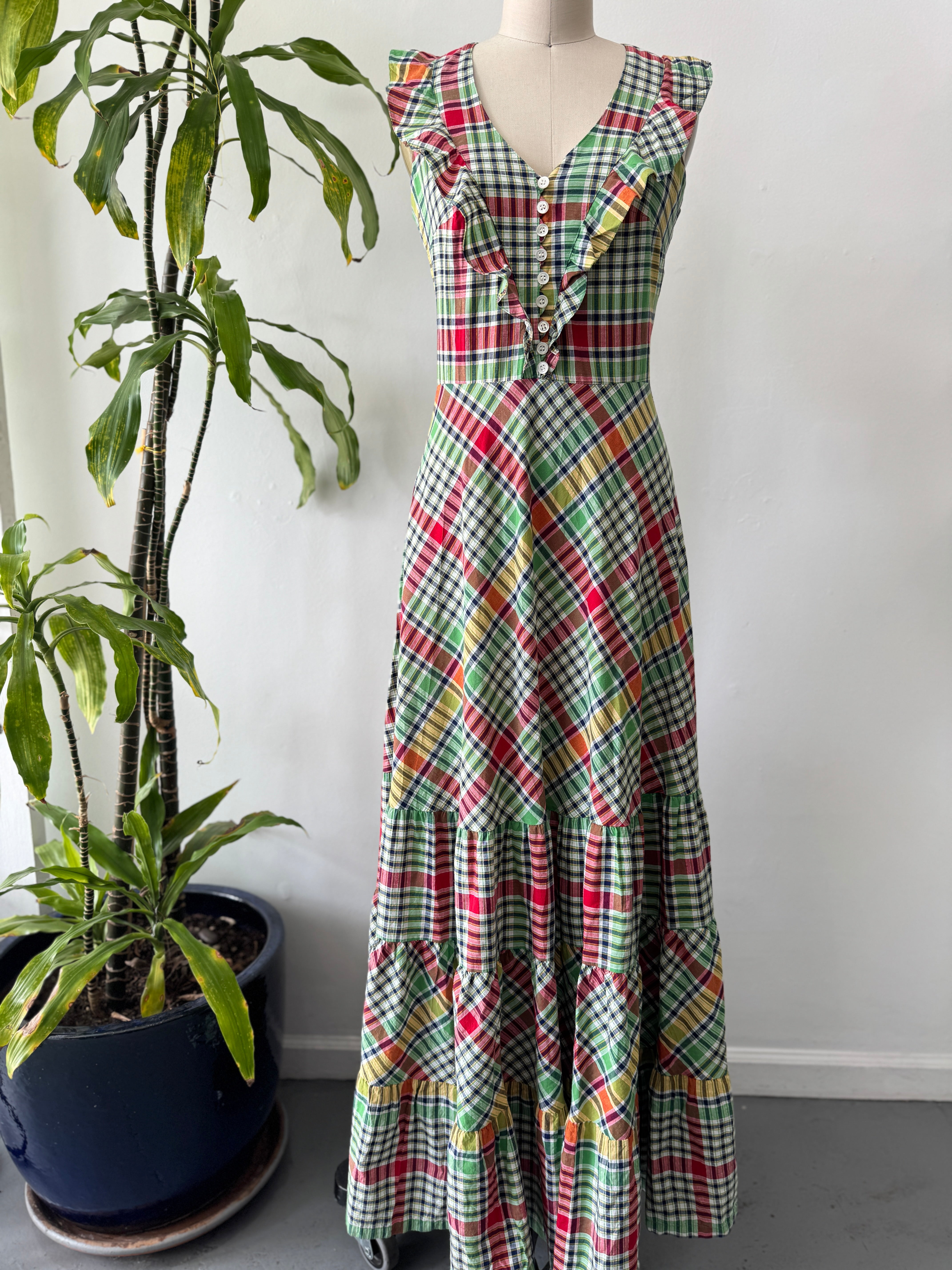 slim fit dress slacks Vintage 1970's plaid dress