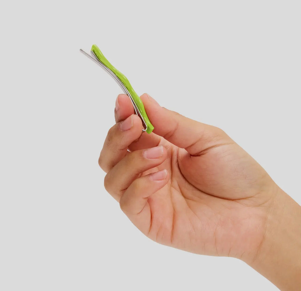 Chunks slide barrettes in wavy lilac and lime