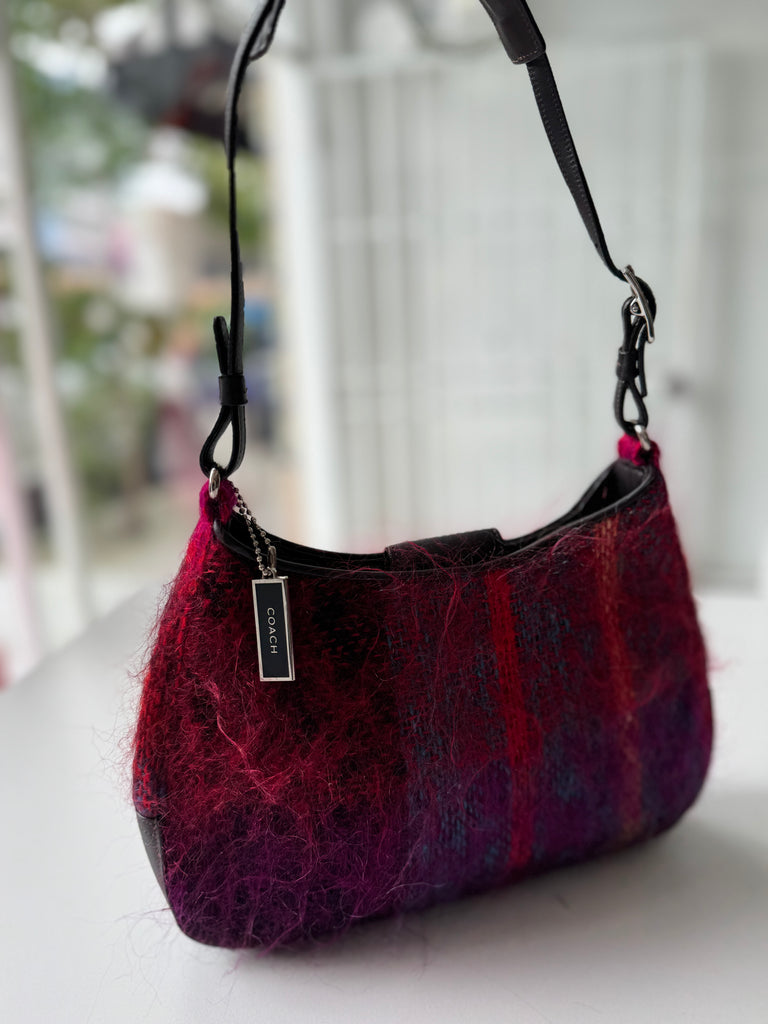 Coach mohair and leather purse