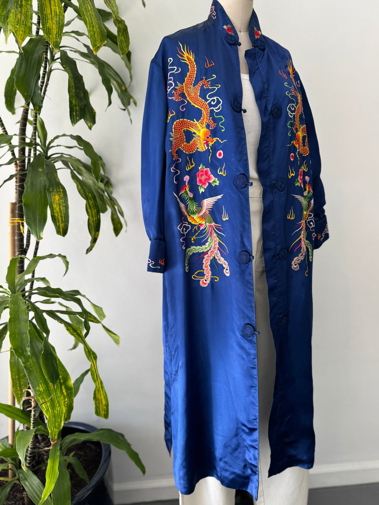 Vintage silk embroidered outerwear