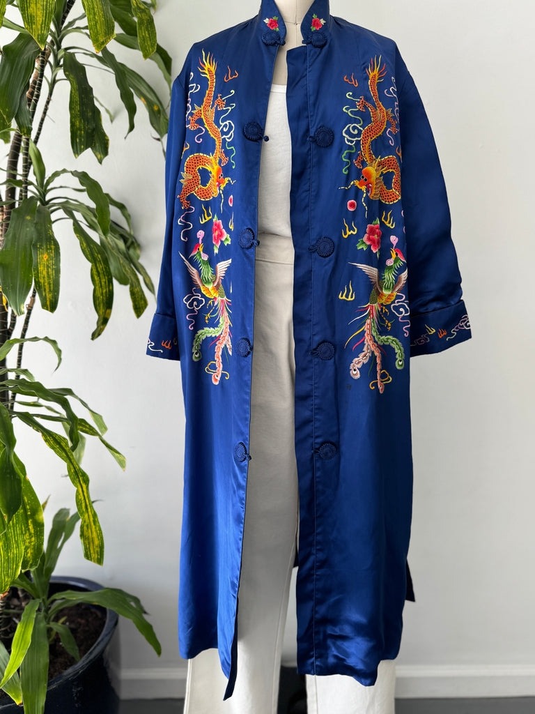 Vintage silk embroidered outerwear