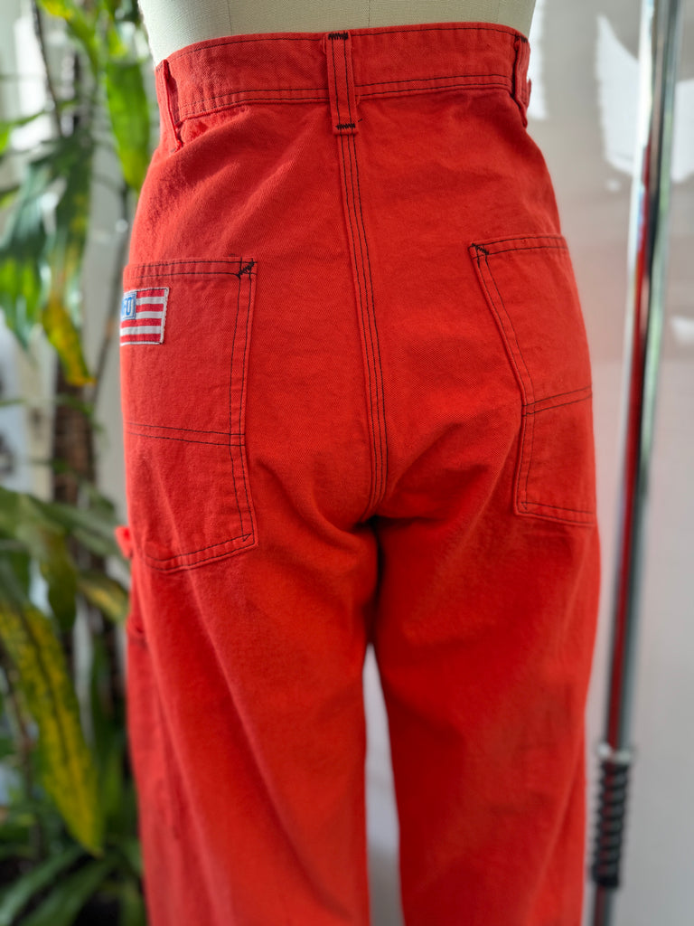 Overdyed cotton carpenter pants