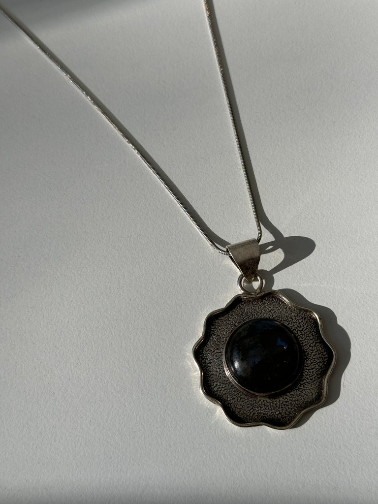 Labraordite Stone and sterling necklace