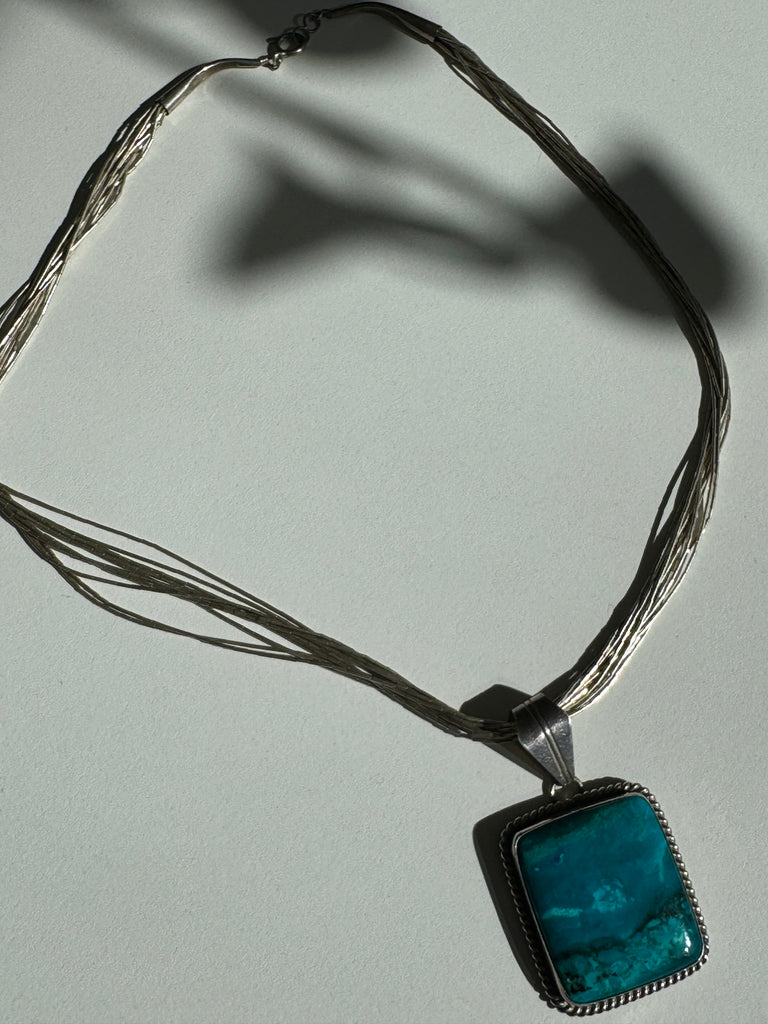 Turquoise + Sterling multi chain necklace