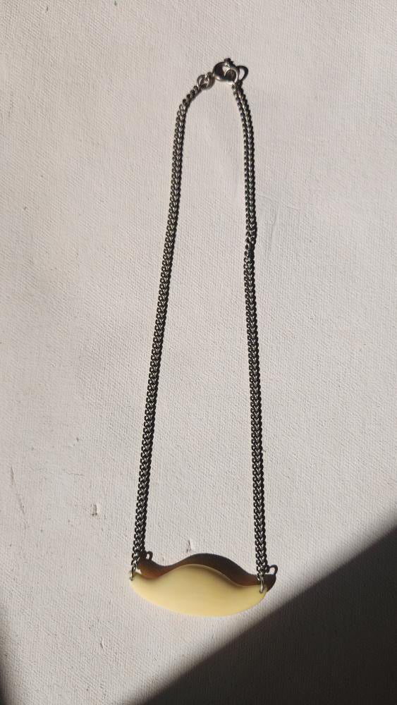 Sterling silver chain with cream pendant