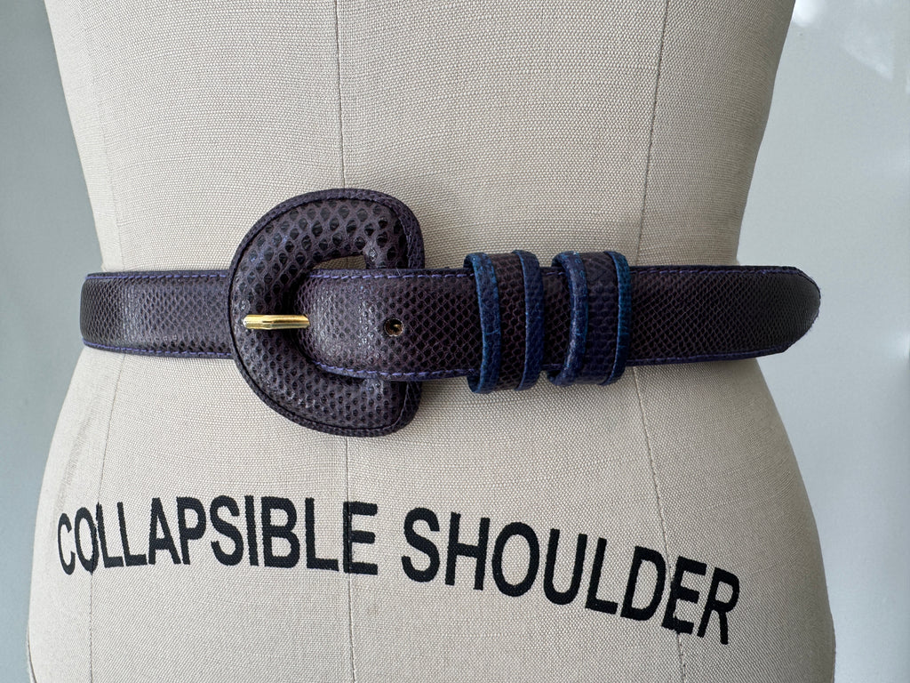 Snakeskin + leather belt