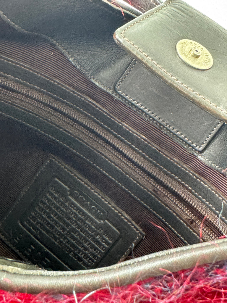 Coach mohair and leather purse
