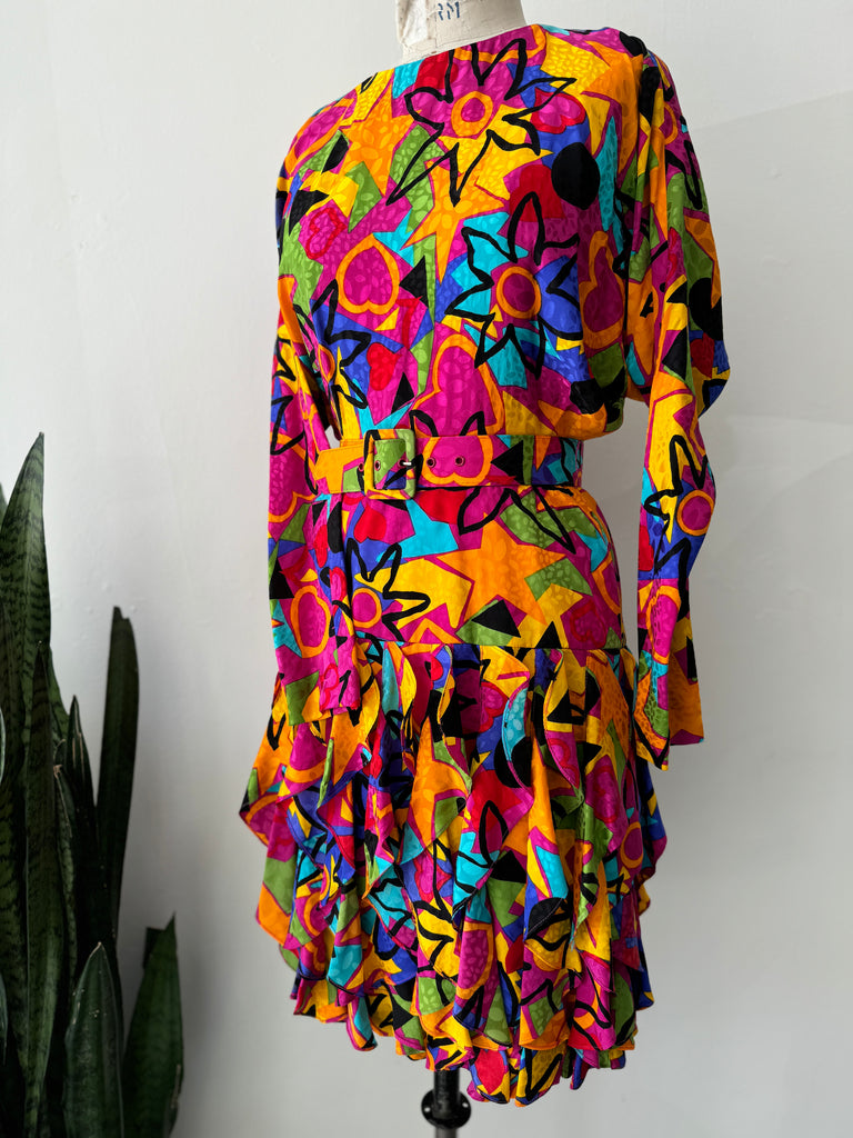 vintage maximalist silk dress