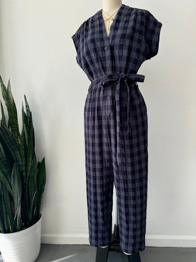 Curated | gauze gingham jumpsuit