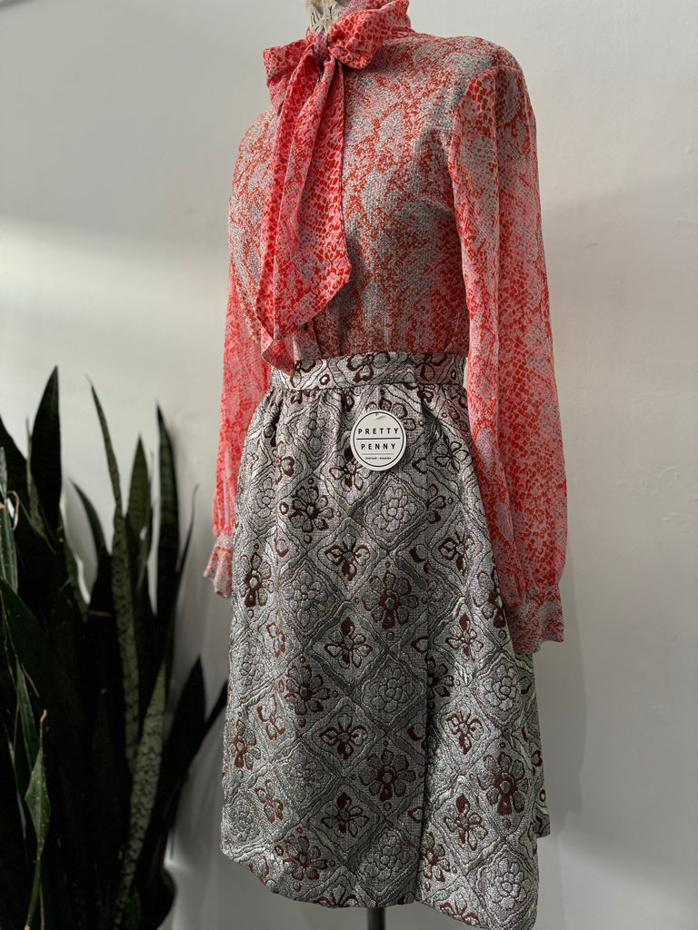 Vintage metallic brocade skirt