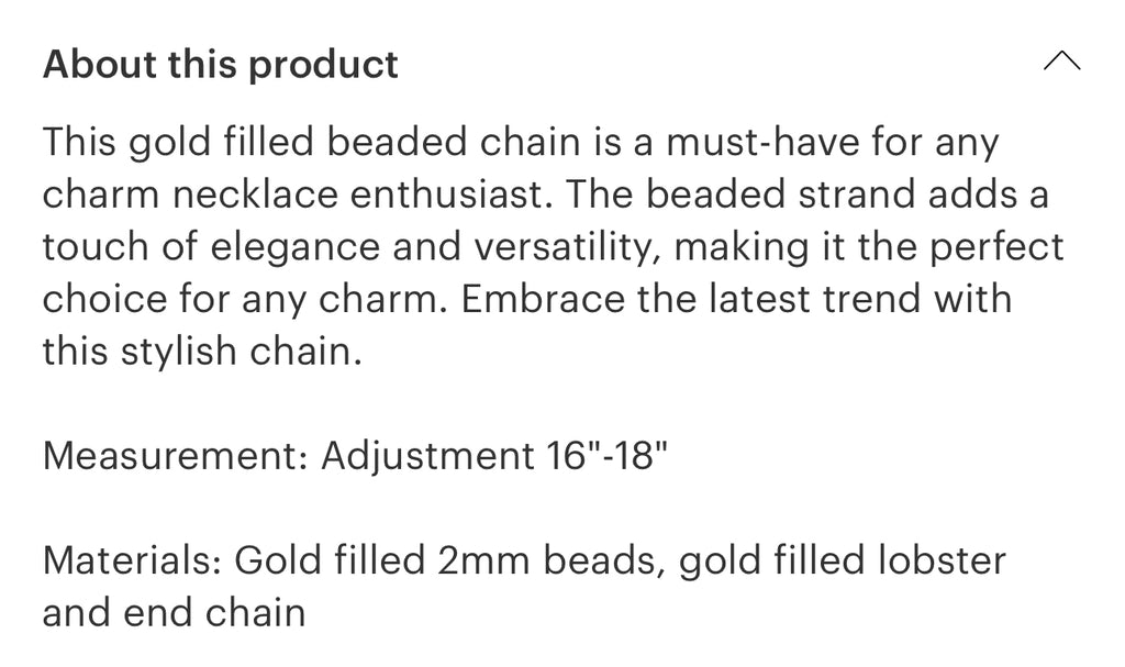Metal beaded necklace